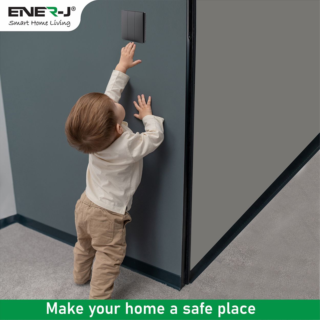 3 Gang Wireless Kinetic Switch Black Body, IP55 - ECO Series