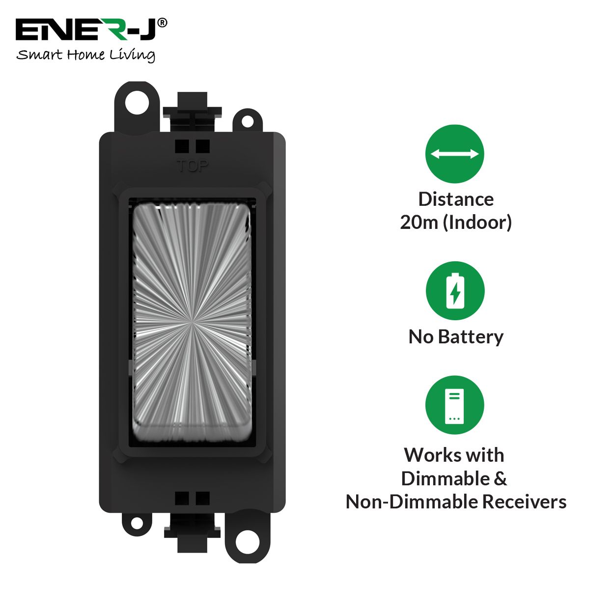 Wireless Grid Switch Compatible with Gridpro plate, Satin Chrome, Eco Series