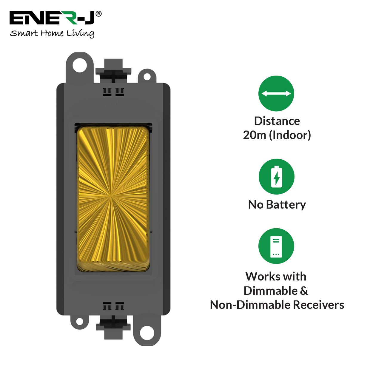 Wireless Grid Switch Compatible with Gridpro plate, Antique Brass, Eco Series