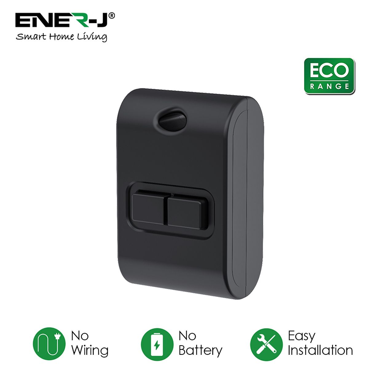 2 Gang Wireless Kinetic FOB Switch, IP65, ECO Series