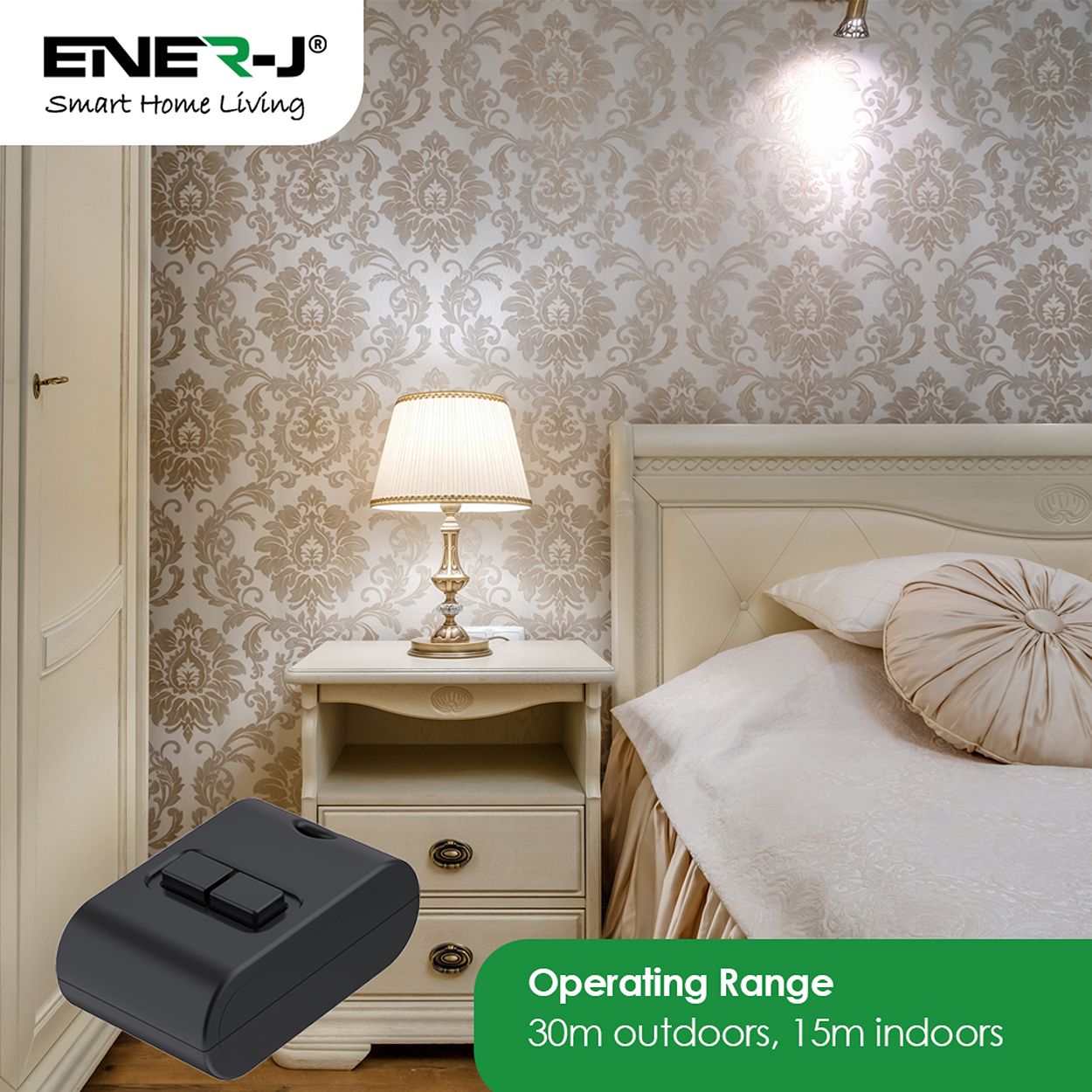 2 Gang Wireless Kinetic FOB Switch, IP65, ECO Series