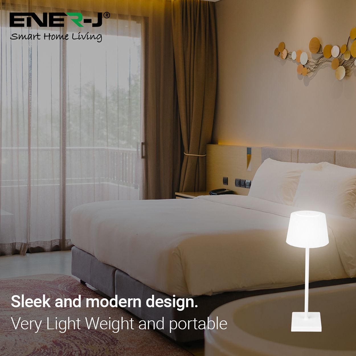 Wireless LED Table Lamp 4W, CCT & Dimming, White Body, IP44 - Rechargeable & Portable Outdoor Lamp
