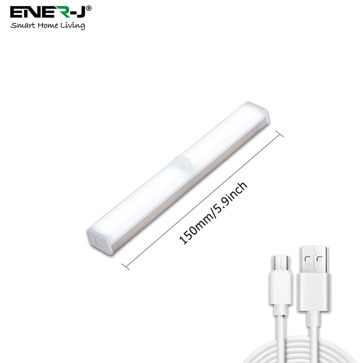 Pack of 2 Rechargeable Motion Sensor Cabinet Lights - 10 LED, 2 Switch Modes, USB Charging