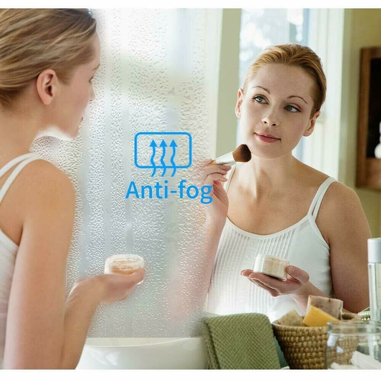 800 by 600 mm LED Bathroom Mirror with Bluetooth Speaker, Heated Demister, Touch Control, 3 Colors