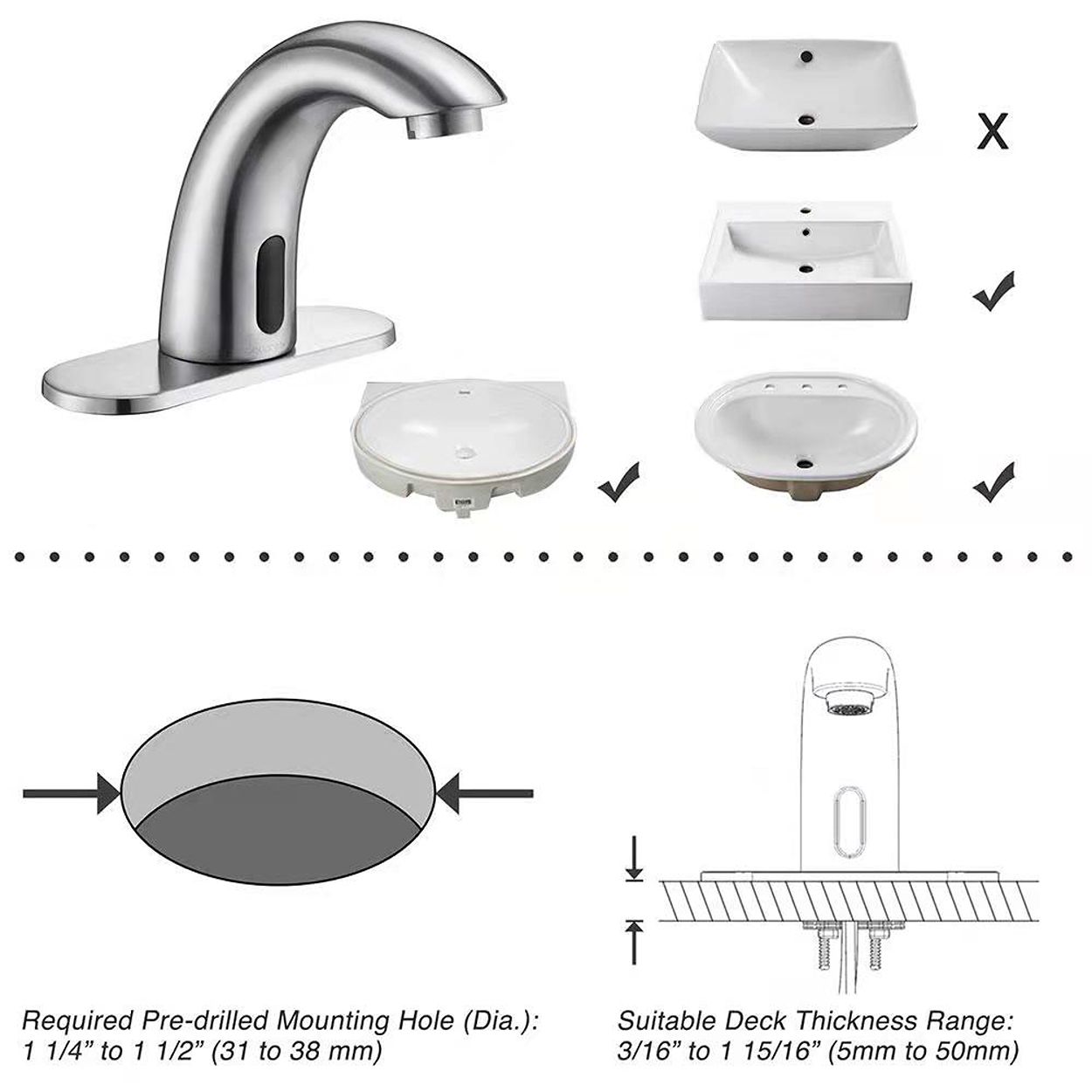 Touchless Faucet High Quality Motion Infrared Sensor Cold and Hot Water Tap