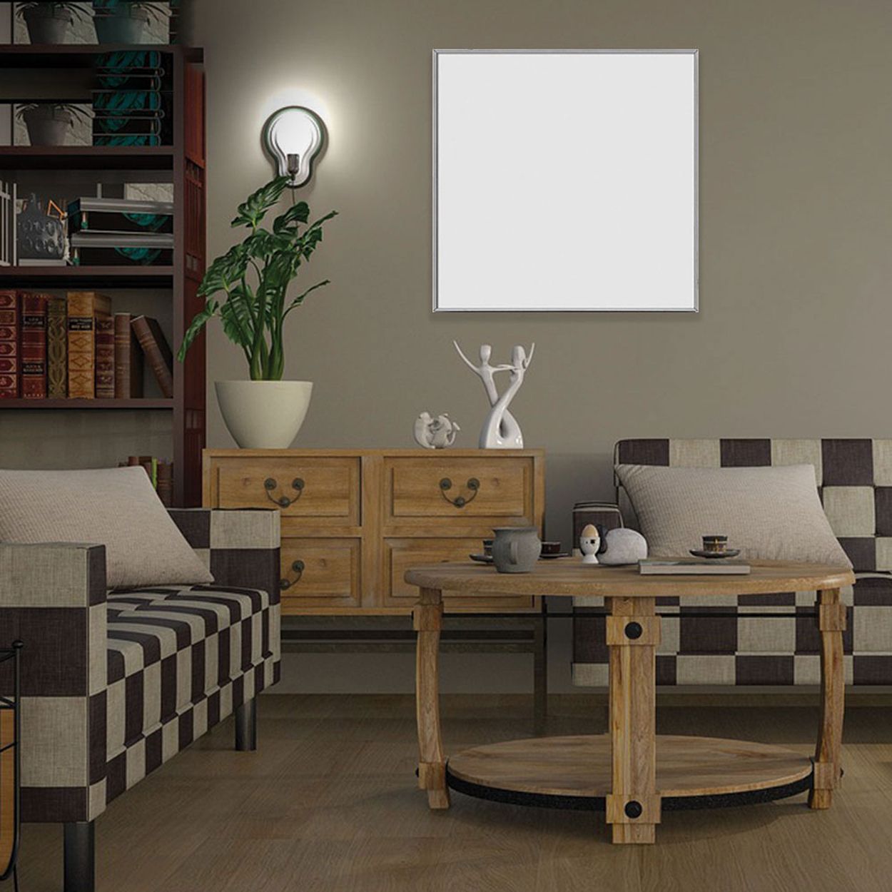 Premium Infrared Heating Panel 595x595mm, 360W, White Body, Plug & Play