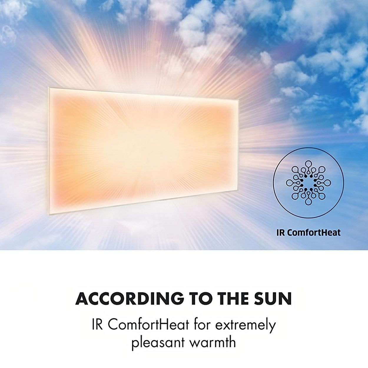 Premium Infrared Heating Panel 1195x595mm, 720W White Body, Plug & Play