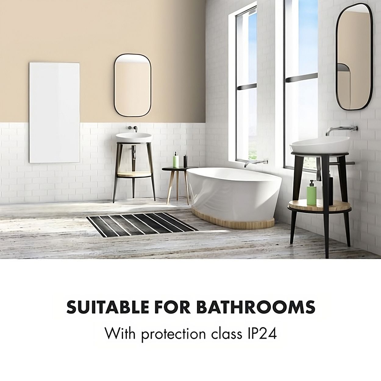 Premium Infrared Heating Panel 1195x595mm, 720W White Body, Plug & Play