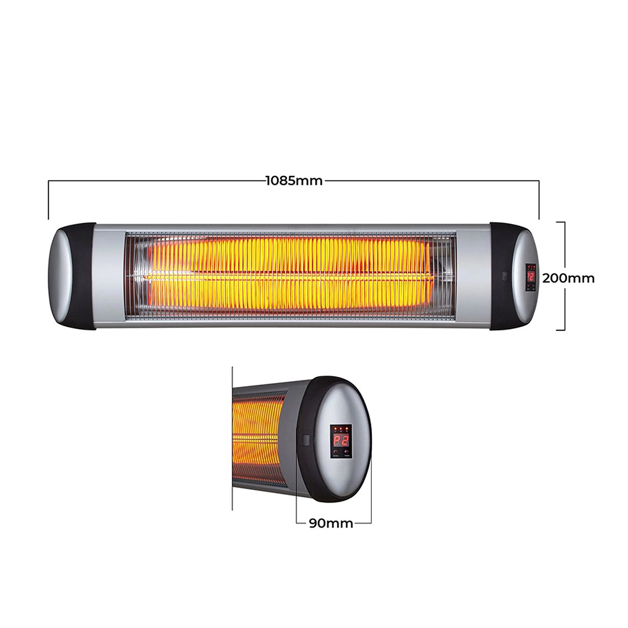 Wall Mounted Patio Heater with Quartz Tube 3000W