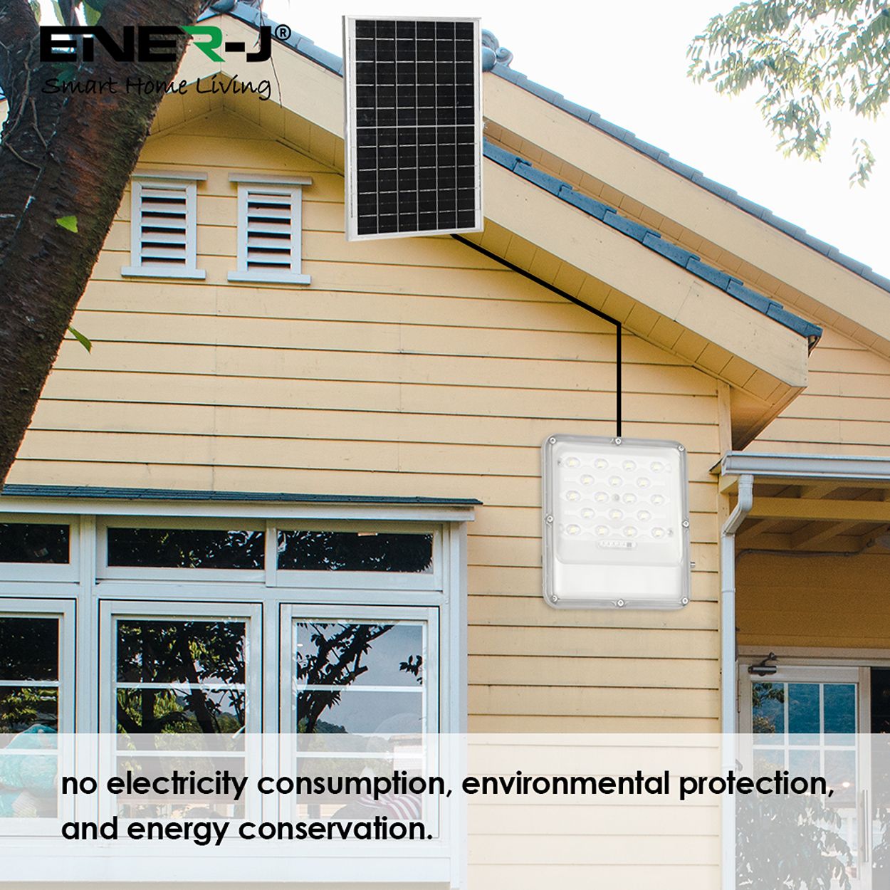 50W LED Floodlights with Solar Panels - Solar Powered, Remote Control, IP65 Waterproof