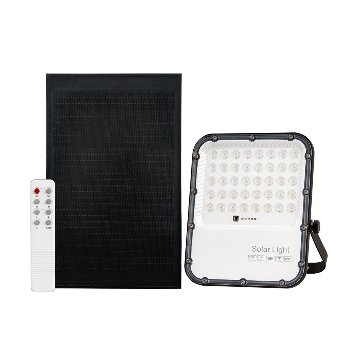 150W LED Floodlights with Solar Panels - Solar Powered, Remote Control, IP65 Waterproof