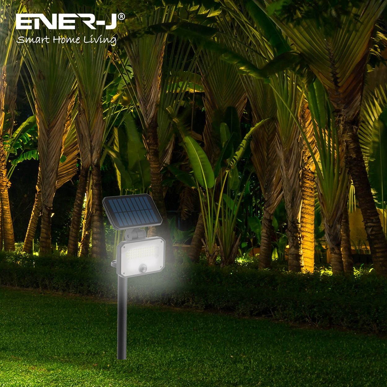 8W PIR Solar Powered LED Floodlight with Remote, IP54, 6500K