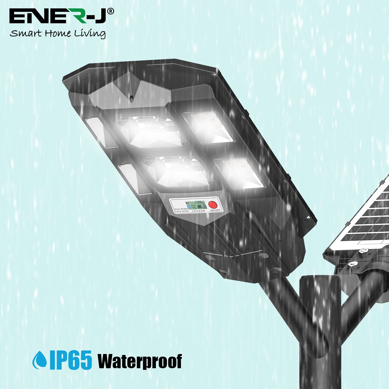 70W LED Solar Street Light with Sensors and Remote IP66 Waterproof High-Efficiency Solar Panels