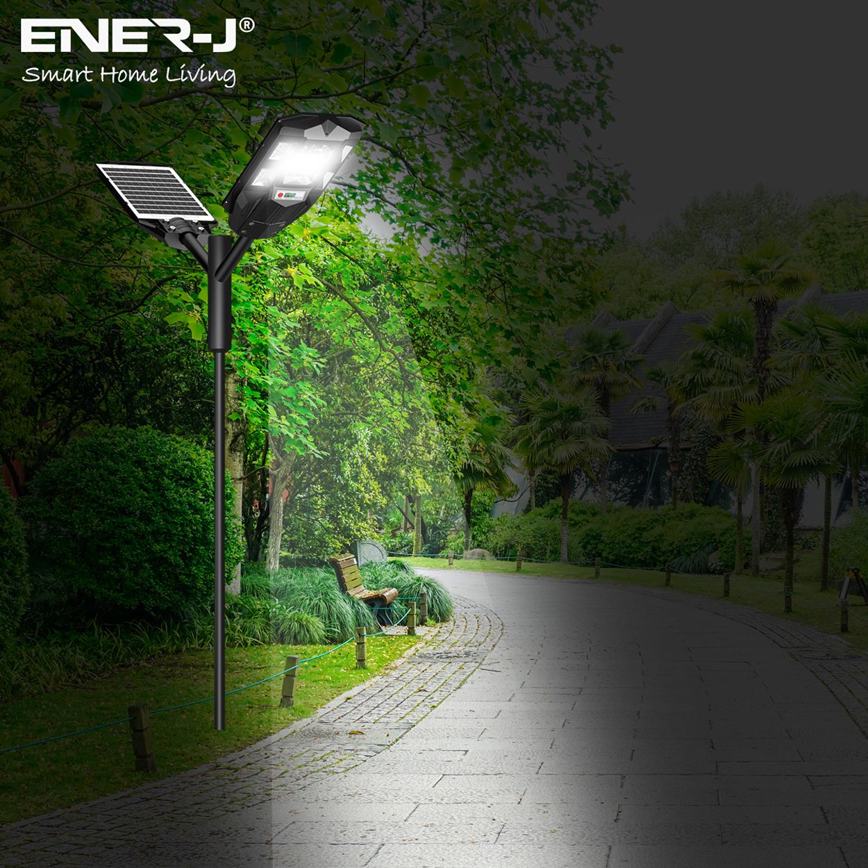 70W LED Solar Street Light with Sensors and Remote IP66 Waterproof High-Efficiency Solar Panels