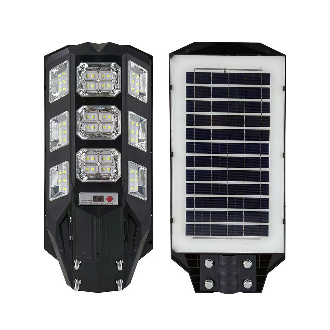 100W LED Solar Street Light with Sensors and Remote, IP66 Waterproof, High-Efficiency Solar Panels