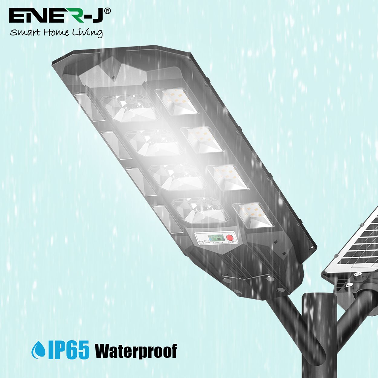 150W LED Solar Street Light with Sensors and Remote, IP66 Waterproof, High-Efficiency Solar Panels