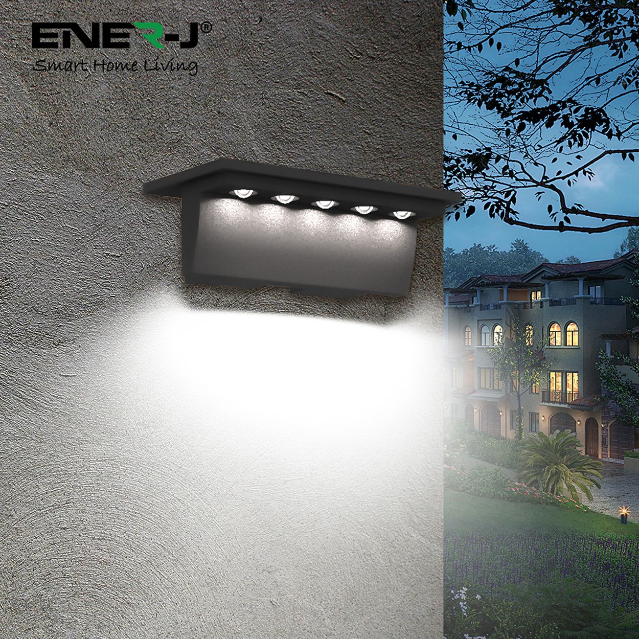 Pack of 2 Solar Step Wall Lights, Colour Switchable 6000K & 3000K