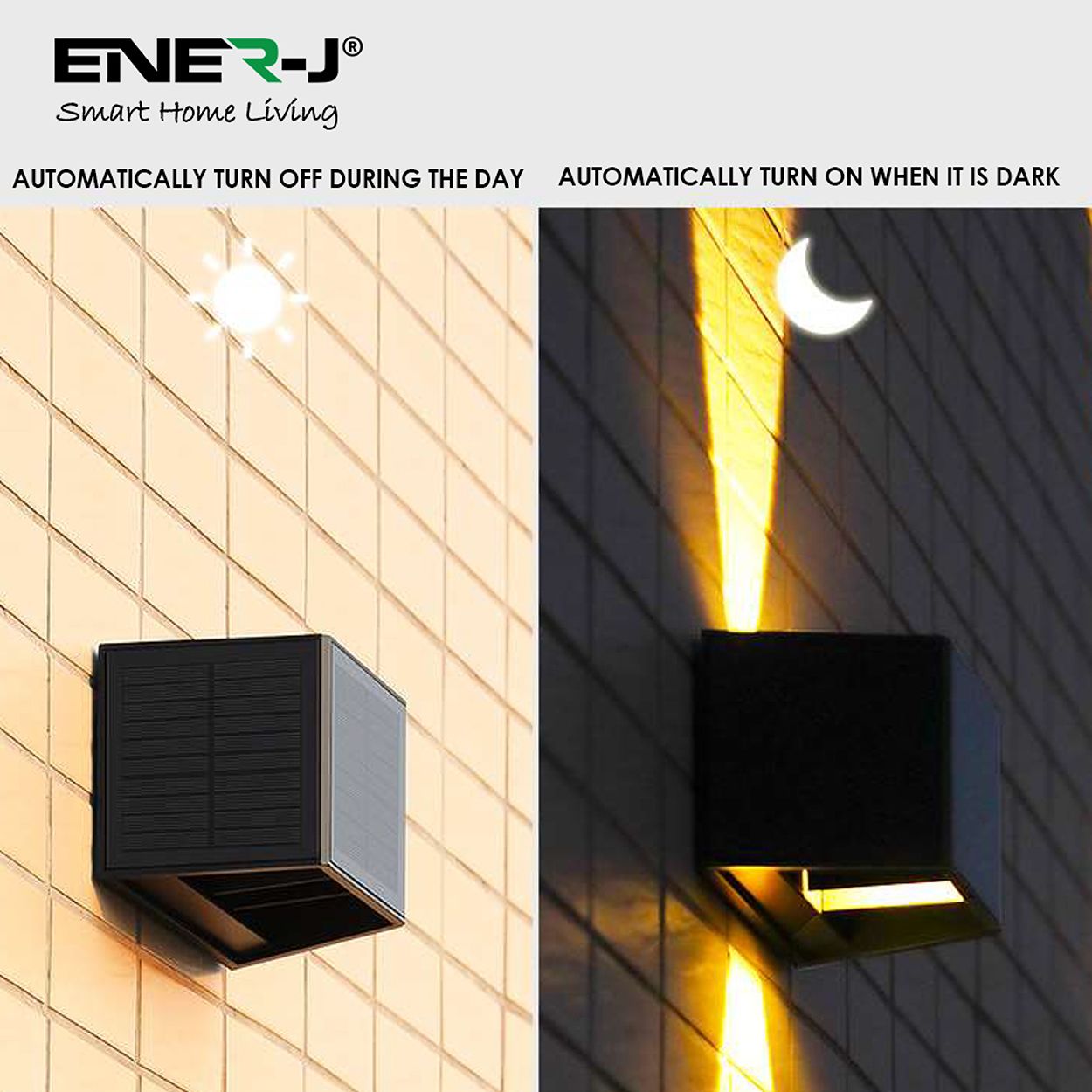 Solar Up-Down Wall Lights - Adjustable Beam Angle, 3000K, IP54