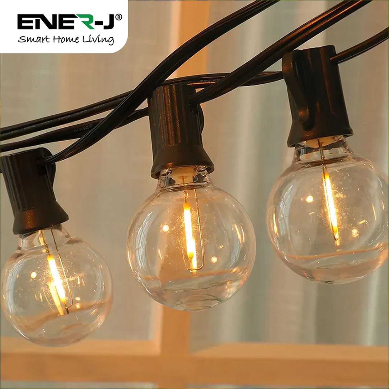 Solar String Kit - 7.6m with 25 LED Filament Bulbs and 4400mAh Battery