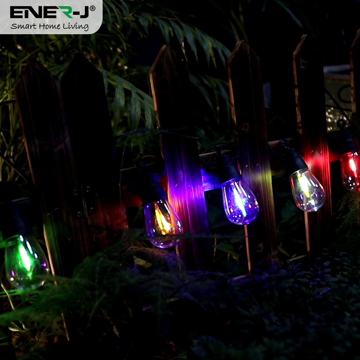 Solar RGB Meteor Show String Lights - 10 Meters, 10 Lamps, IP44