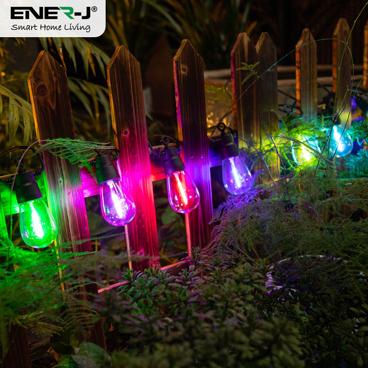 Solar RGB & WW String Lights with Remote - 10 Meters, 10 Lamps, IP44