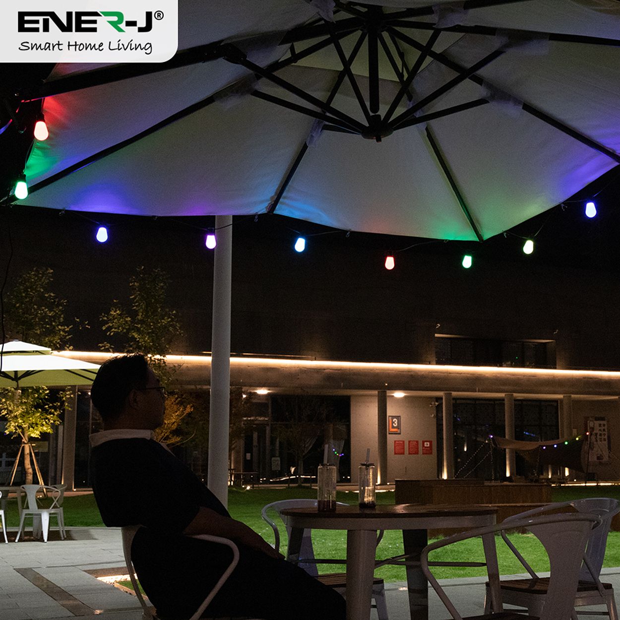 Solar RGB & WW String Lights with Remote - 10 Meters, 10 Lamps, IP44
