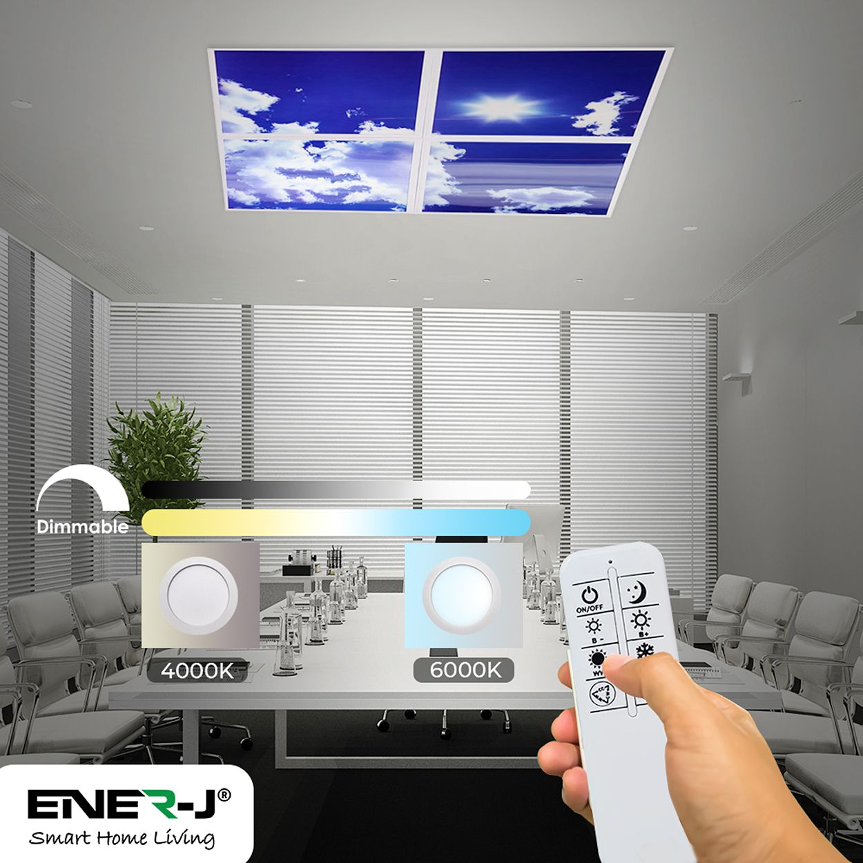 SKY Cloud LED Panels 60x60 40W 3D Effect, Colour Changing And Dimmable, Set Of 4 With Remote