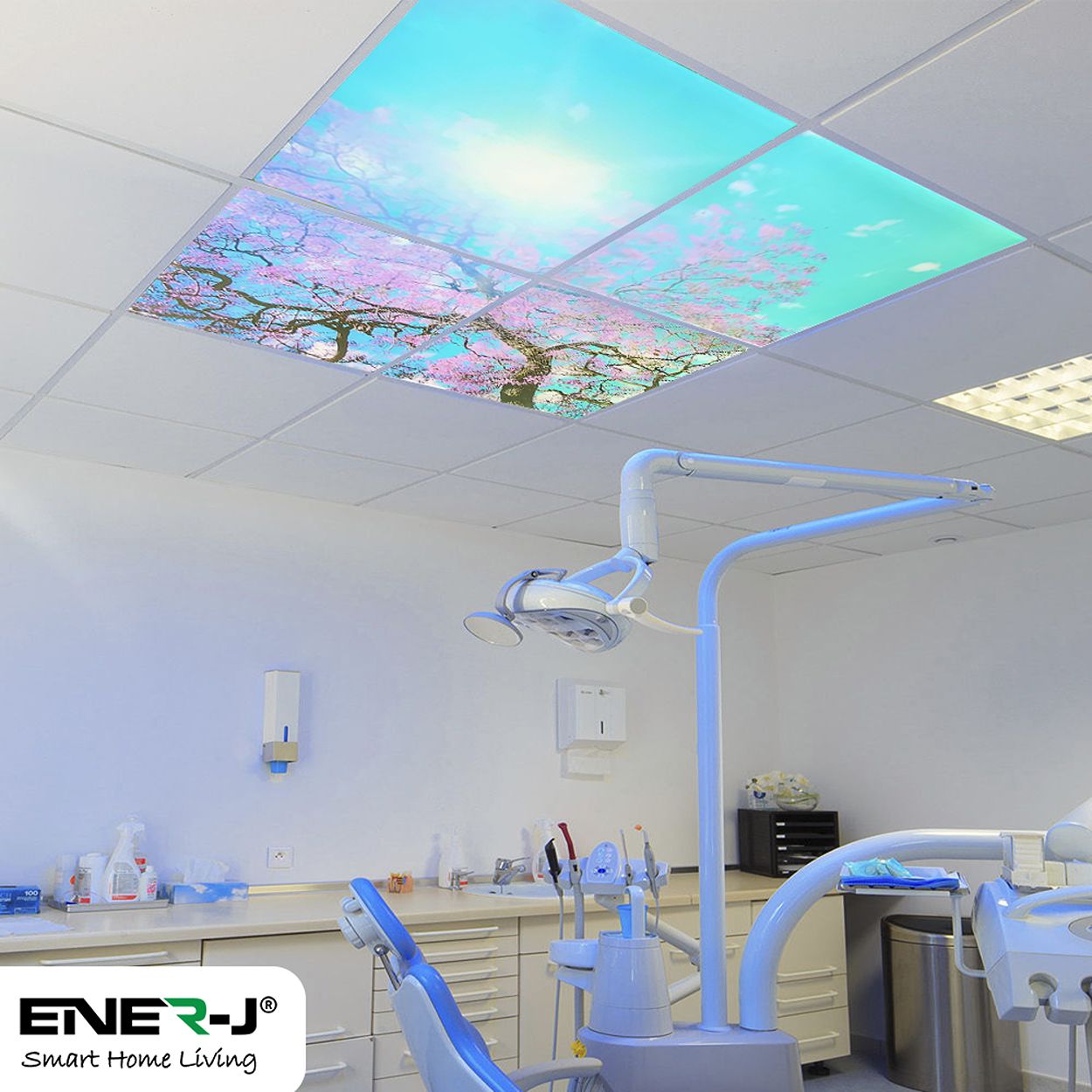 SKY Panel 60x60cms With Cherry Blossom Trees 2D Effect, 4 Pcs Set