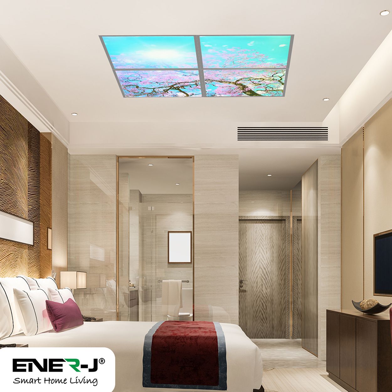 SKY Panel 60x60cms With Cherry Blossom Trees 2D Effect, 4 Pcs Set