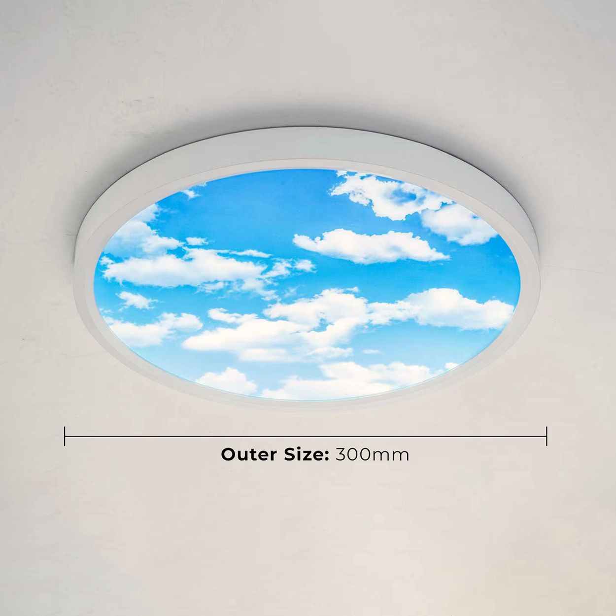 Surface mounted SKY LED Ceiling Light, 24W, Dia 300mm, 6500K, IP20