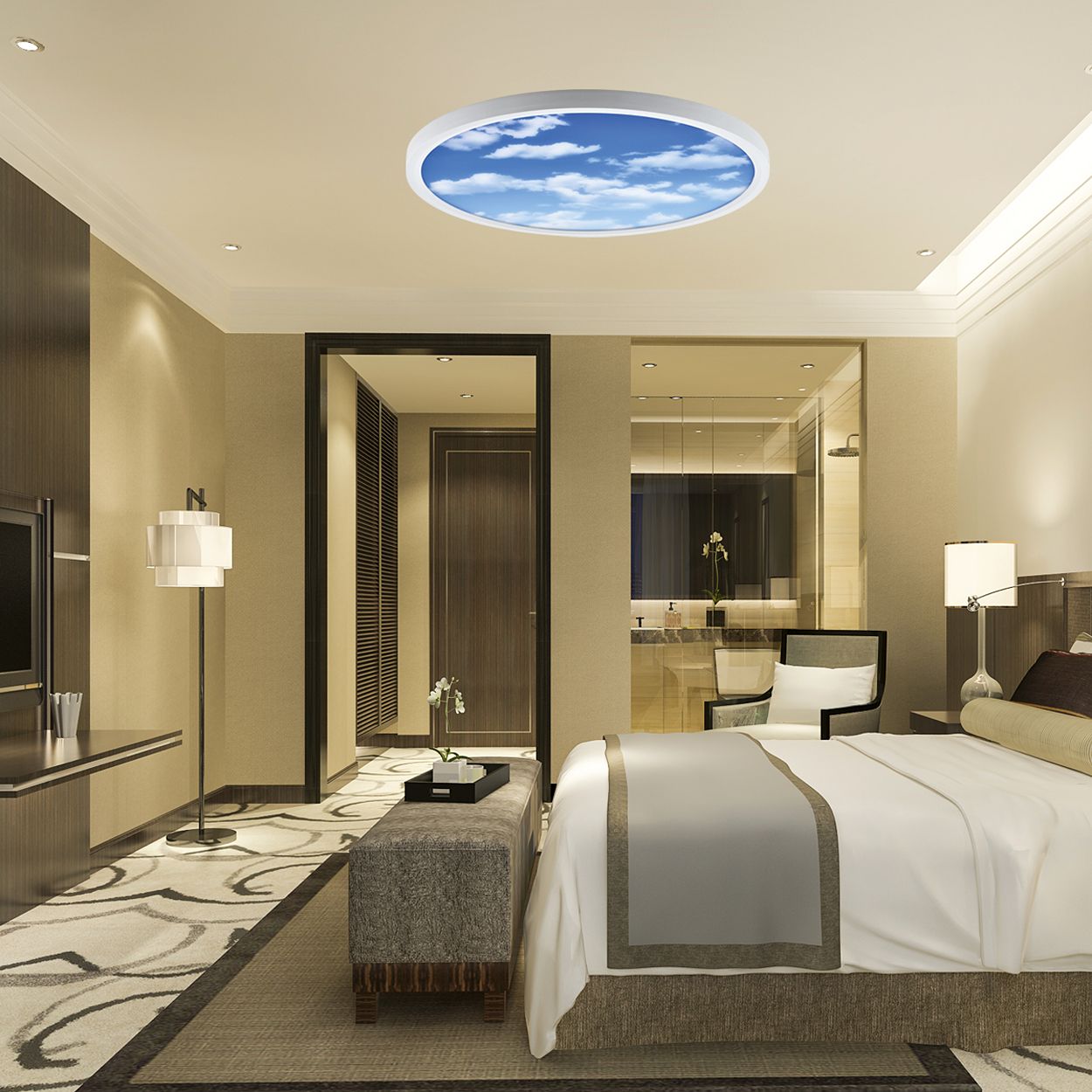 Surface mounted SKY LED Ceiling Light, 24W, Dia 300mm, 6500K, IP20