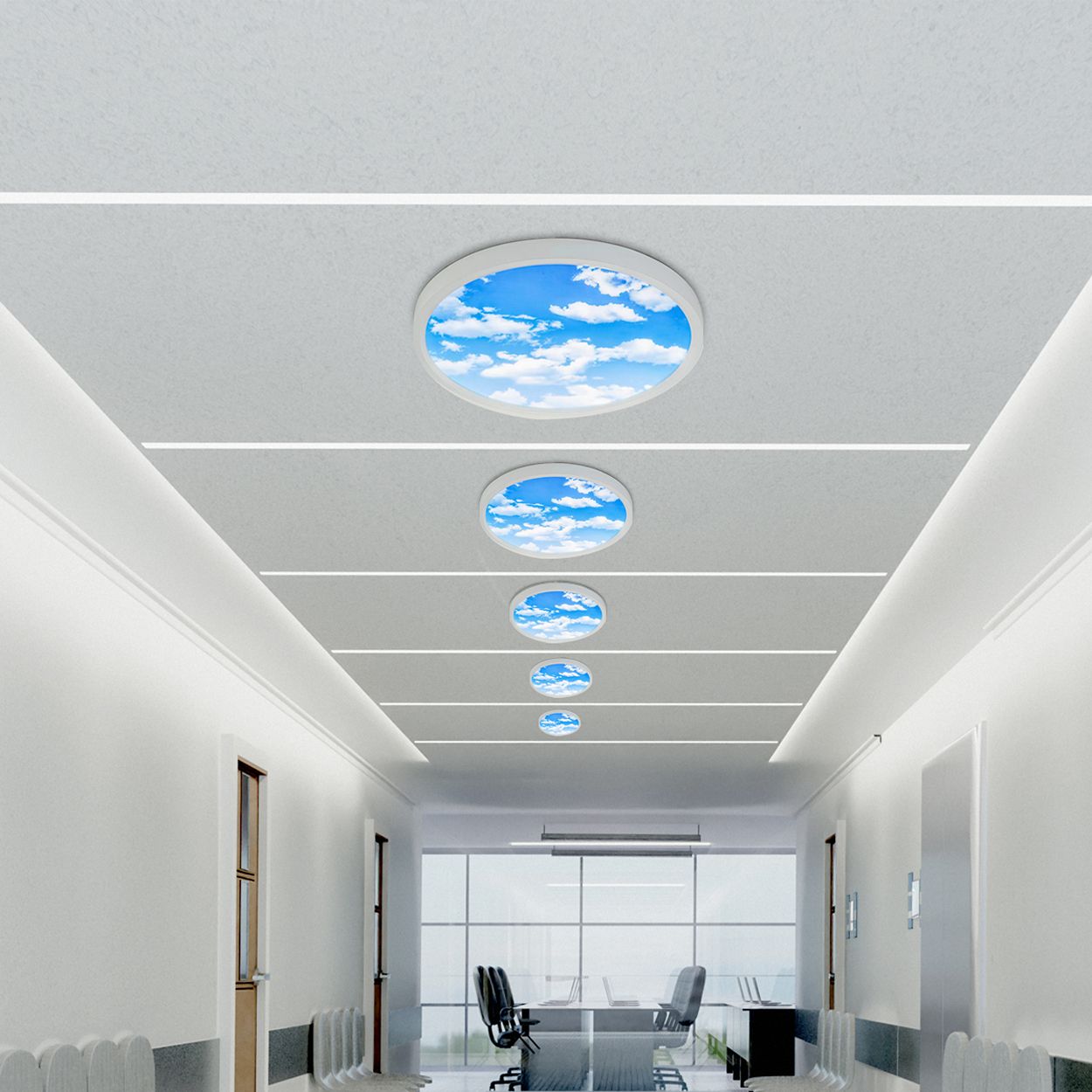 Surface mounted SKY LED Ceiling Light, 24W, Dia 300mm, 6500K, IP20