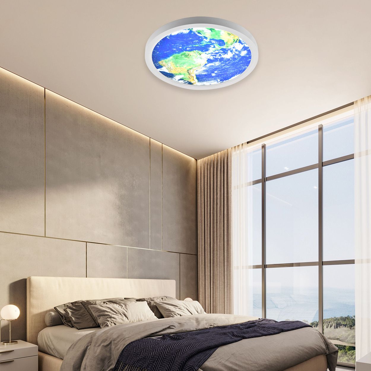 Surface mounted EARTH Design Ceiling Light, 24W, Dia 300mm, 6500K, IP20
