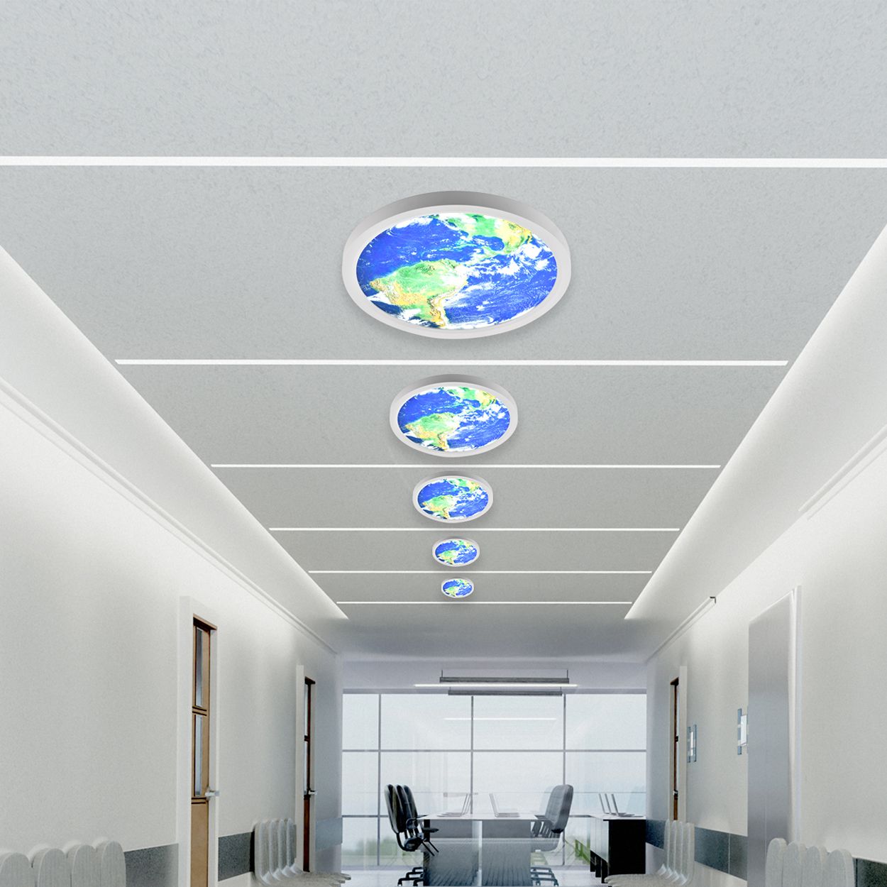 Surface mounted EARTH Design Ceiling Light, 24W, Dia 300mm, 6500K, IP20
