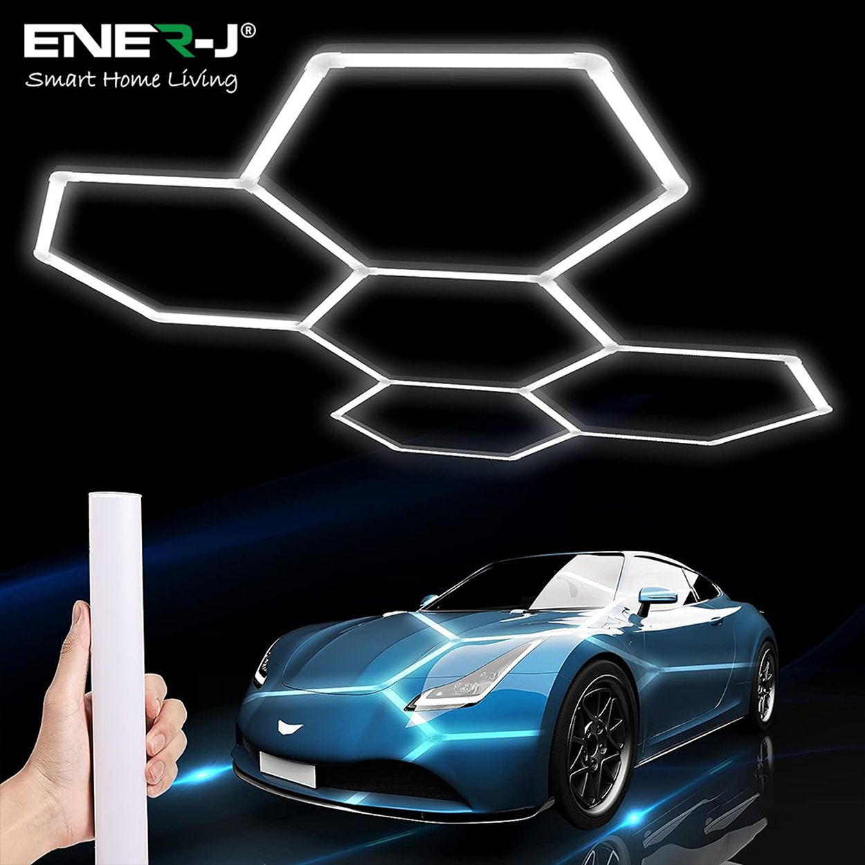 160 W Car Showroom Light 5 Hexagon Design, CCT & Wattage Selectable via On Off Switch