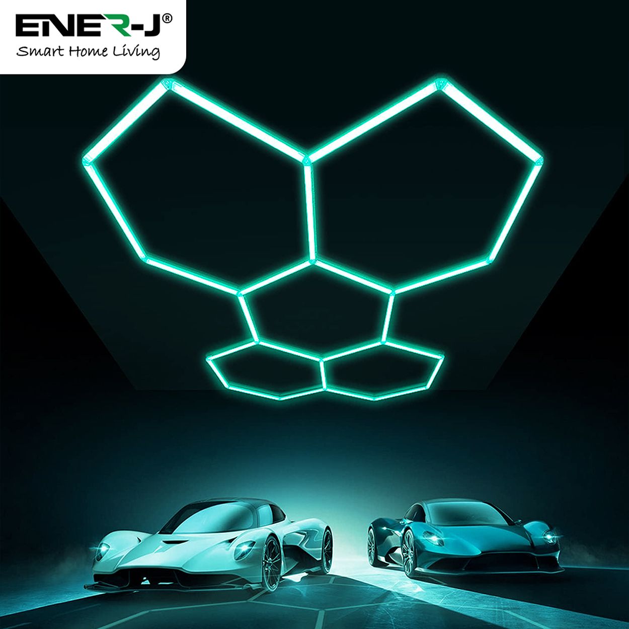 150W Hexagon Shape Showroom LED Lights with 5 Hexagons, RGB Colour, Remote Control