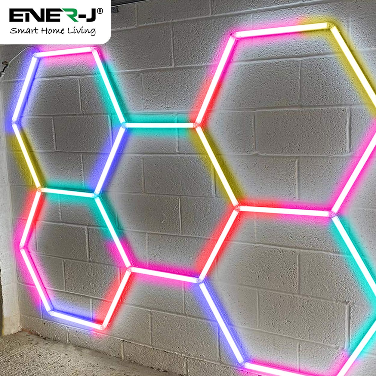 150W Hexagon Shape Showroom LED Lights with 5 Hexagons, RGB Colour, Remote Control