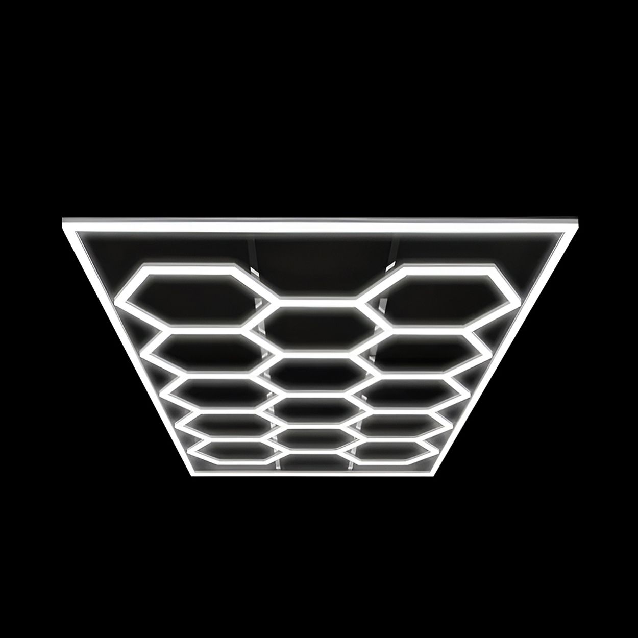 600W LED Hexagon Showroom Light 14 Hexagons with Border Lighting Kit, 69 Tubes, CCT Switchable