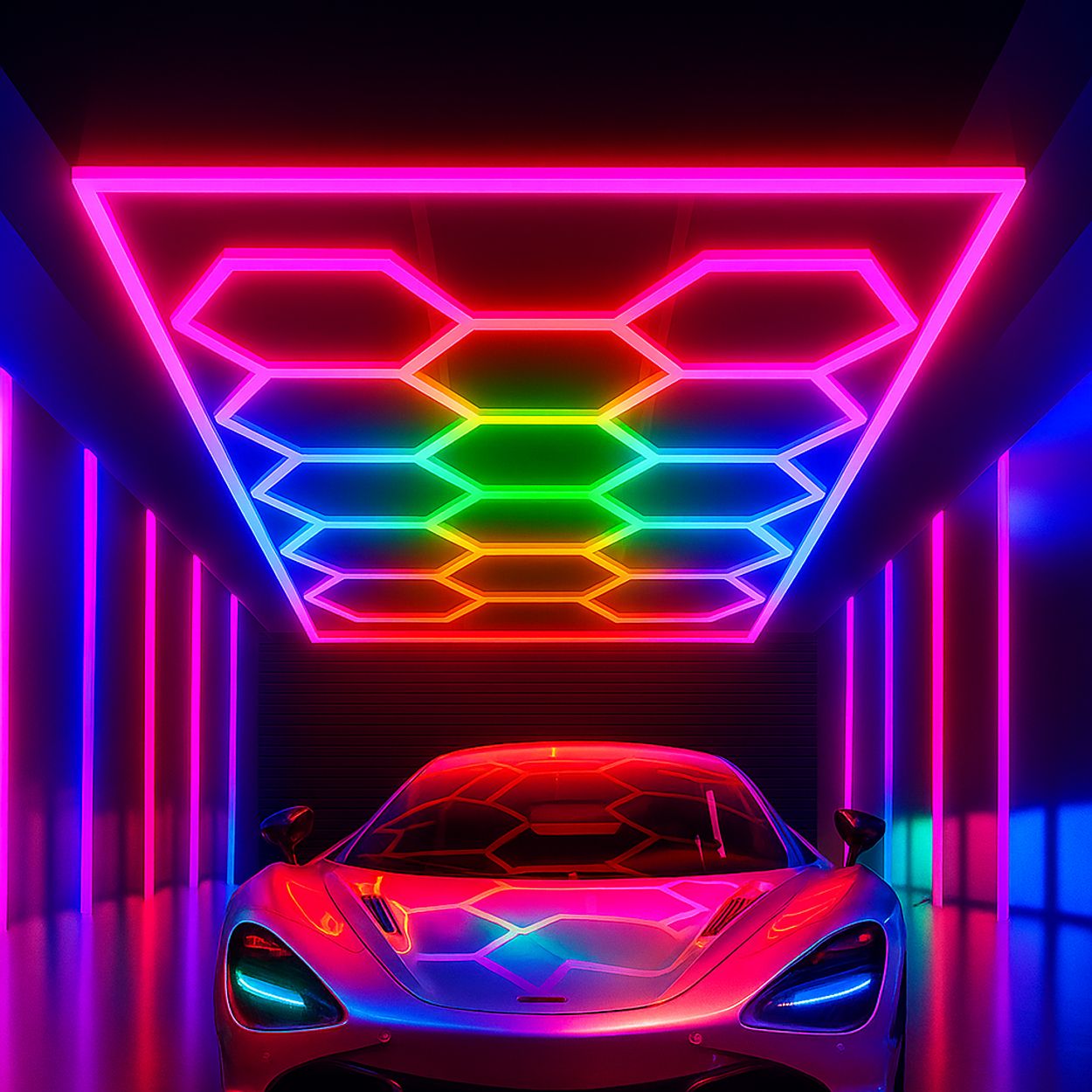 255W 14xHexagon RGBIC Dream Color Showroom Light with Remote