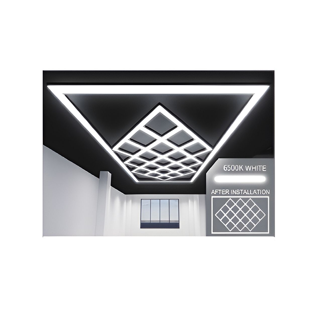 576W Designer Ceiling Lights with Frame, 19 Diamonds and Border