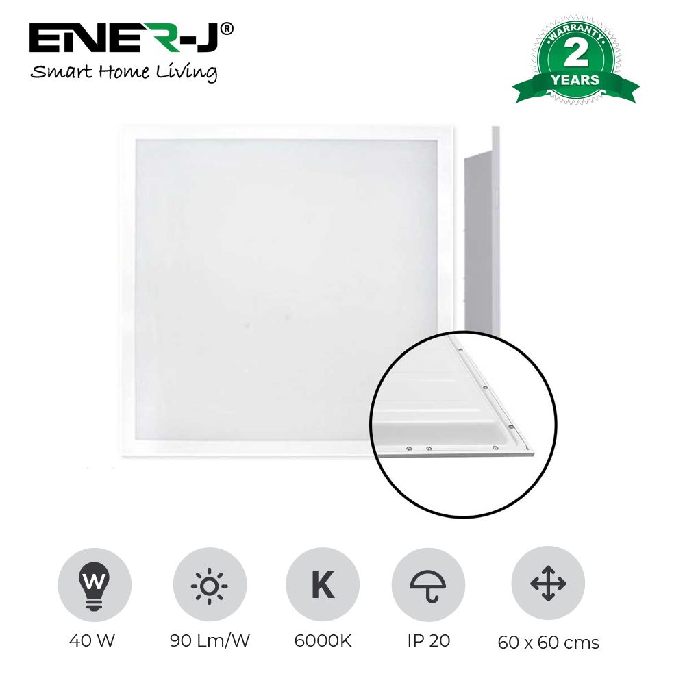 40W LED Backlit Panel Ceiling Lights, Pack of 2, Day White 6000K, Ideal for Indoor Lighting