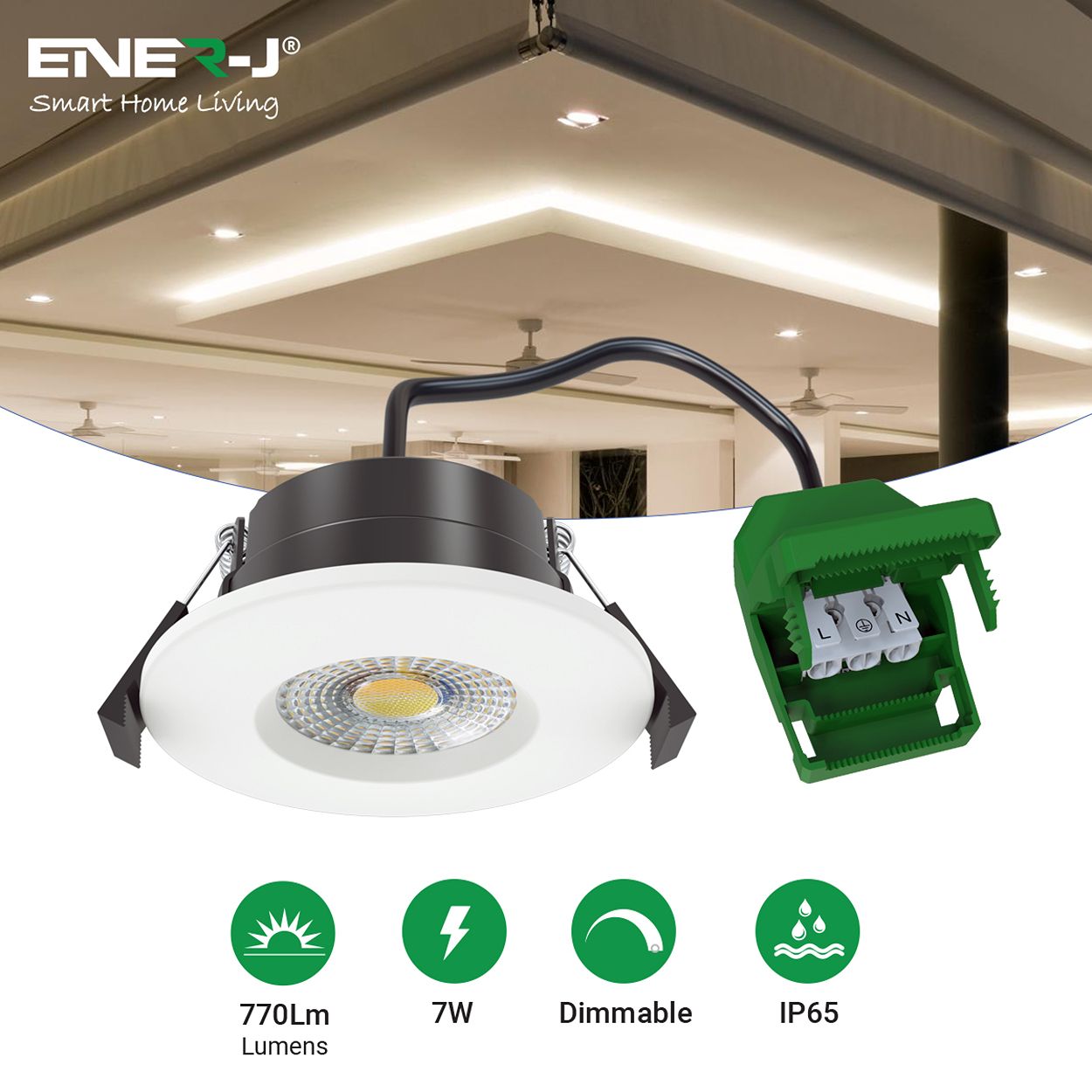 7W Dimmable & CCT Changeable Fire Proof Downlight, IP65