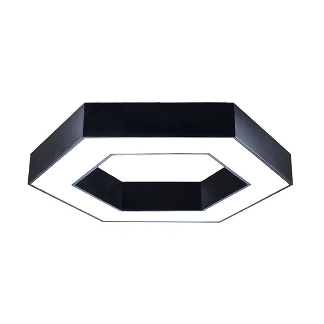 Hollow Hexagon Pendant Lights D600x100x60mm 25W 6500K Black Color