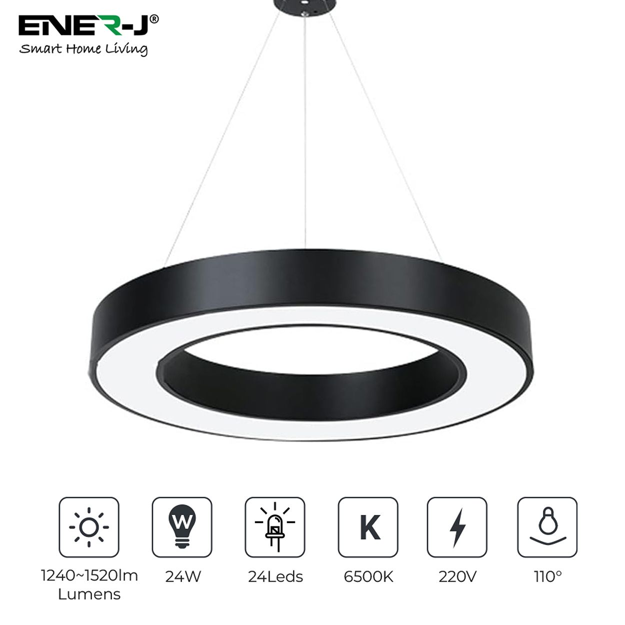 24W Hollow Round Pendant Light, Modern Minimalist LED Chandelier