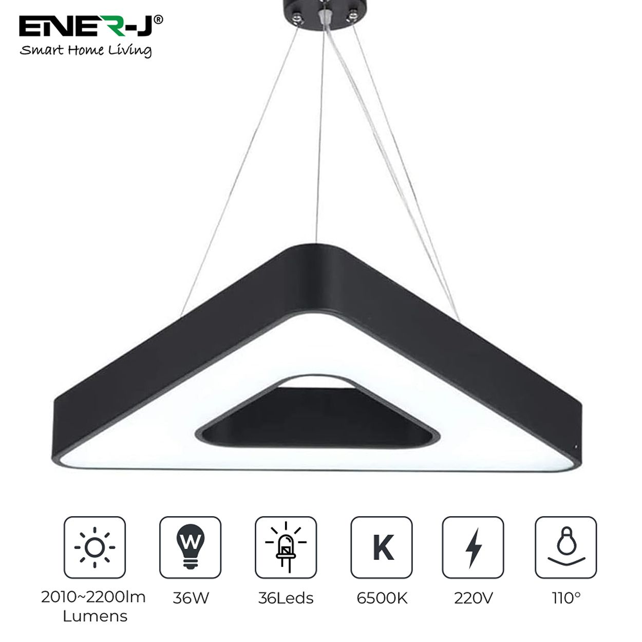 36W Hollow Triangle Pendant Light, Contemporary Geometric Hanging Light