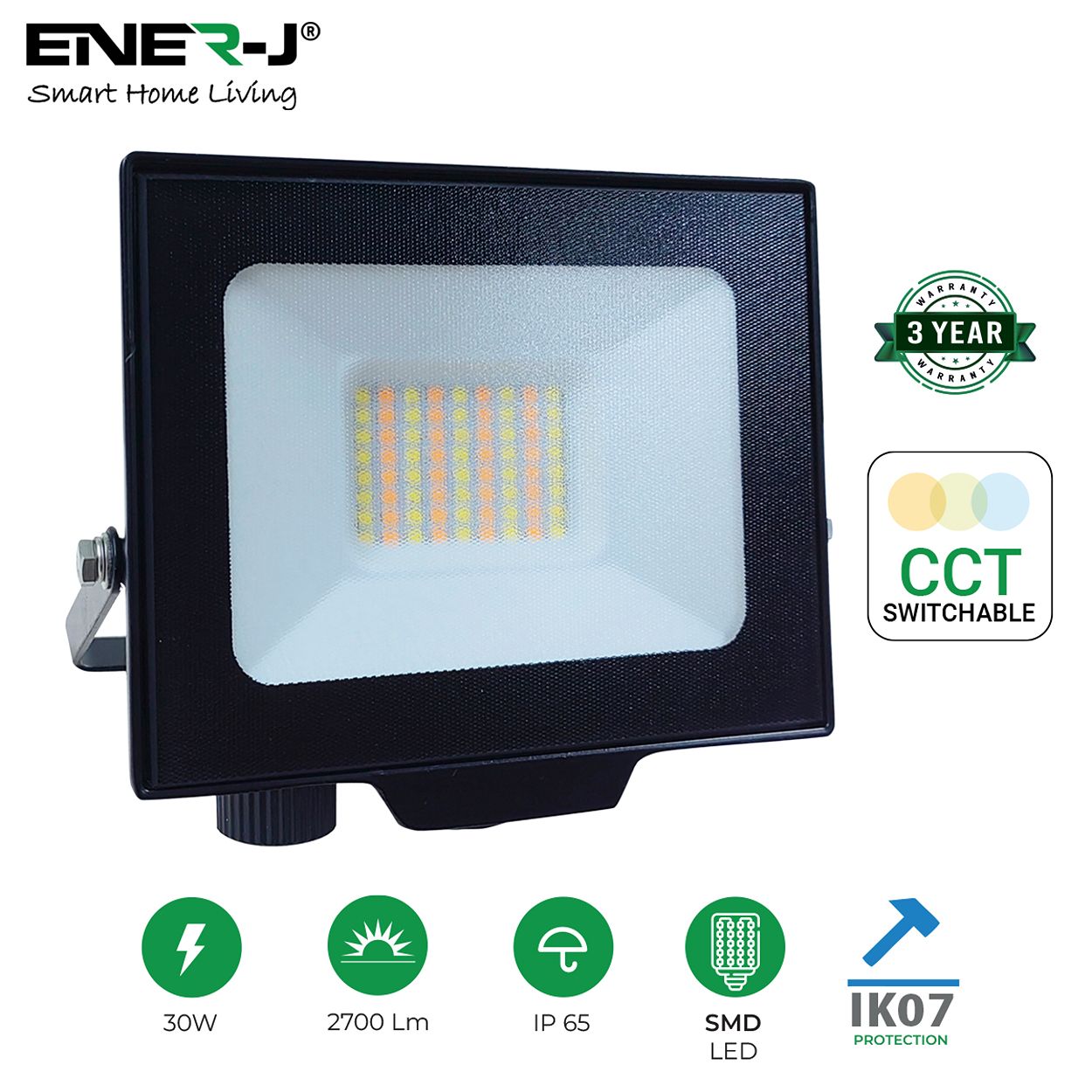 30W Slim LED Floodlight with CCT Switchable Functionality