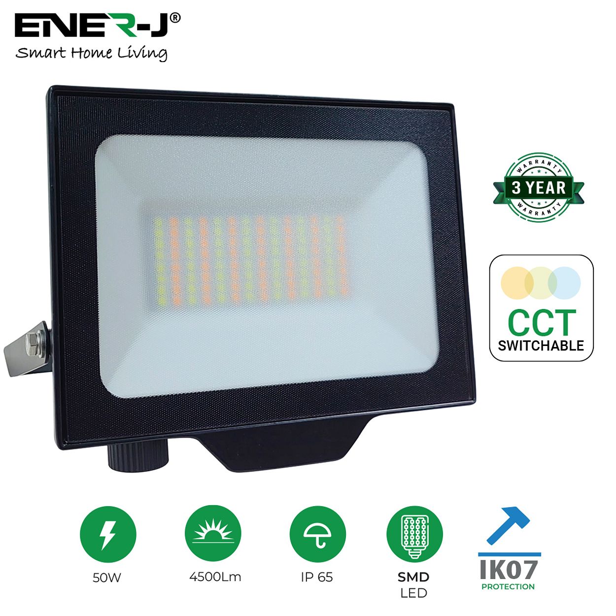 50W Slim LED Floodlight with CCT Switchable Functionality