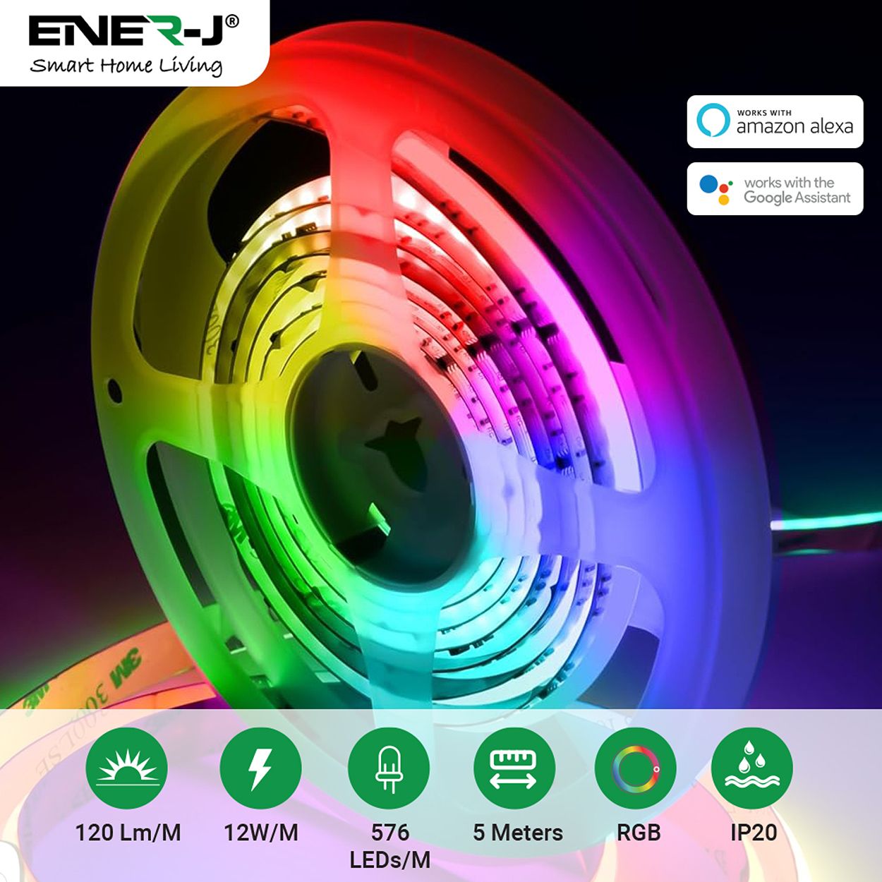 Smart Plug & Play Digital RGB COB LED Strip Light Kit, 5 Metres