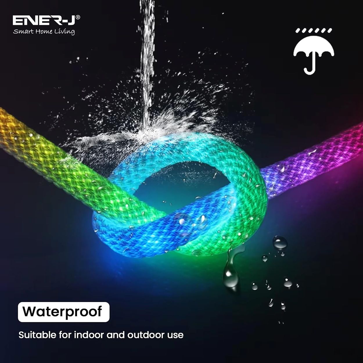 ENER-J NeonTwist RGBIC Braided Rope Light 5 m Kit with Remote Control