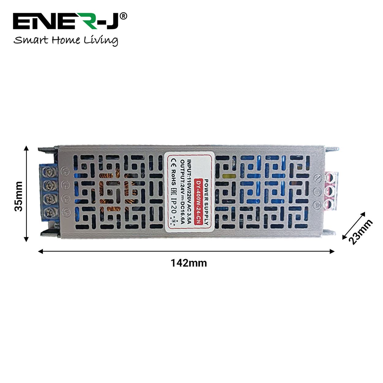Ener-j 24V 2.5A Slim SMPS Metal Drivers 60W, IP20